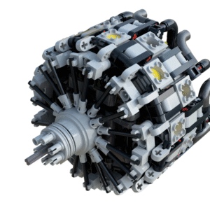 New mechanical engine 18Cylinder Rotary Radial Engine MOC building block parts package R2800