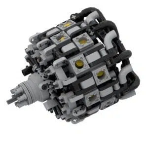 New mechanical engine 14Cylinder Rotary Radial Engine MOC building block parts package（Parts bag）