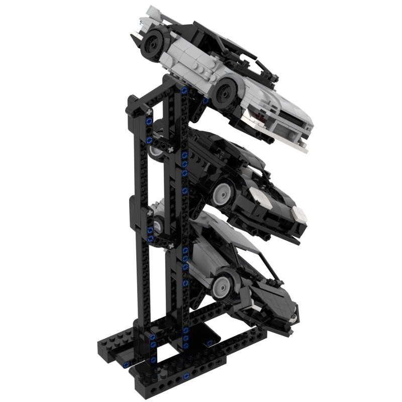 Champions Display Stand XL Compatible Supercar Racing Building Blocks Model DIY Garage Bricks Toy (suitable three cars Parts bag) - 图片 2