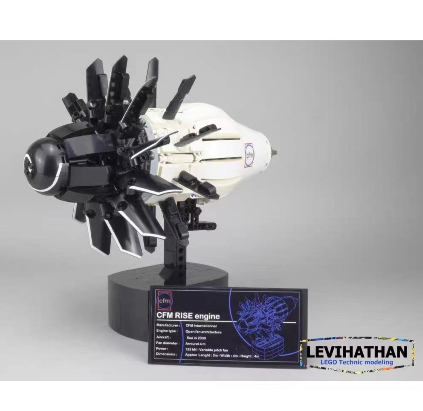 moc-198495 CFM RISE mechanical engine 1091pcs bricks Small pieces of building blocks DIY Educational assembling toys ornaments gifts()